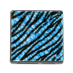 Bright Blue Tiger Bling Pattern  Memory Card Reader With Storage (square) by OCDesignss