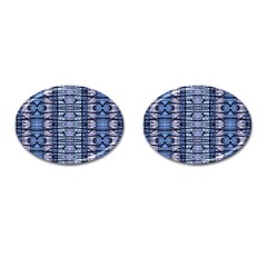 Tribal Geometric Print Cufflinks (oval)