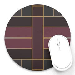 Vertical And Horizontal Rectangles Round Mousepad