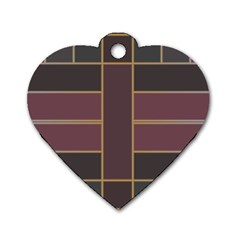 Vertical And Horizontal Rectangles Dog Tag Heart (one Side)