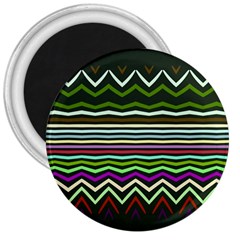 Chevrons And Distorted Stripes 3  Magnet by LalyLauraFLM