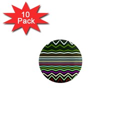 Chevrons And Distorted Stripes 1  Mini Magnet (10 Pack) 