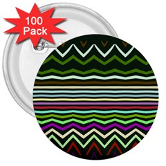 Chevrons And Distorted Stripes 3  Button (100 Pack)