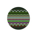 Chevrons and distorted stripes Magnet 3  (Round) Front