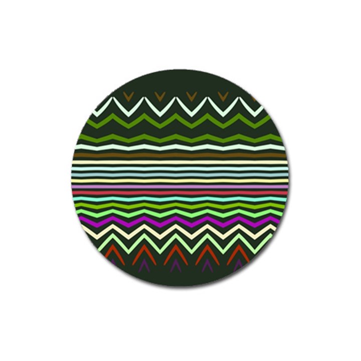 Chevrons and distorted stripes Magnet 3  (Round)