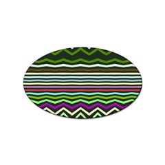 Chevrons And Distorted Stripes Sticker Oval (10 Pack)