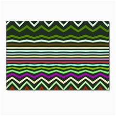 Chevrons And Distorted Stripes Postcard 4 x 6  (pkg Of 10) by LalyLauraFLM