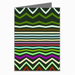 Chevrons And Distorted Stripes Greeting Card by LalyLauraFLM