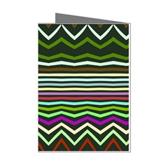 Chevrons And Distorted Stripes Mini Greeting Cards (pkg Of 8)