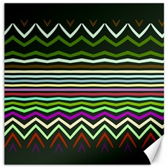 Chevrons And Distorted Stripes Canvas 16  X 16 