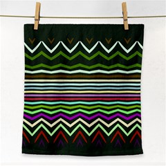 Chevrons And Distorted Stripes Face Towel