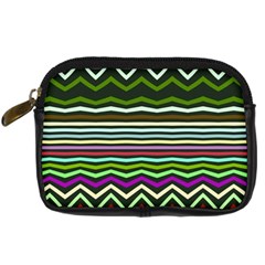 Chevrons And Distorted Stripes Digital Camera Leather Case