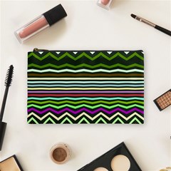 Chevrons And Distorted Stripes Cosmetic Bag (medium)