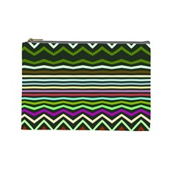 Chevrons And Distorted Stripes Cosmetic Bag (large) by LalyLauraFLM