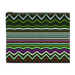 Chevrons And Distorted Stripes Cosmetic Bag (xl) by LalyLauraFLM