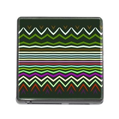 Chevrons And Distorted Stripes Memory Card Reader (square)