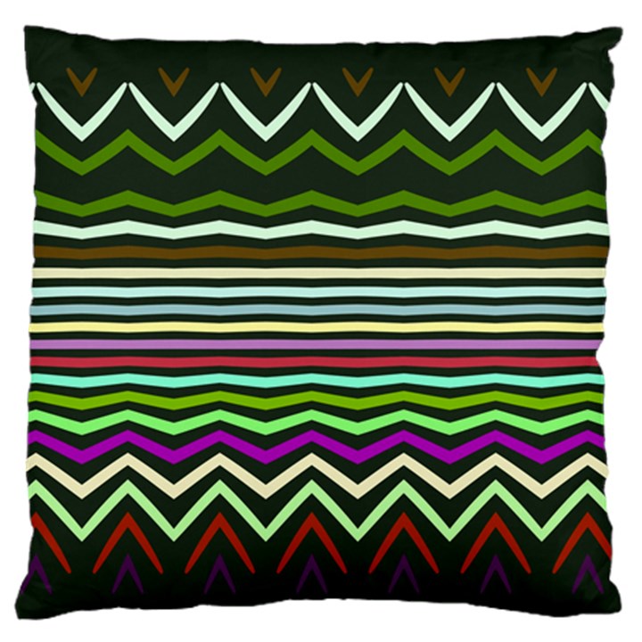 Chevrons and distorted stripes Large Cushion Case (Two Sides)