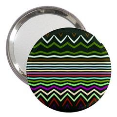 Chevrons And Distorted Stripes 3  Handbag Mirror