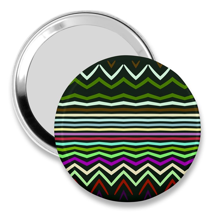 Chevrons and distorted stripes 3  Handbag Mirror