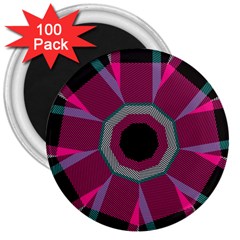 Striped Hole 3  Magnet (100 Pack) by LalyLauraFLM