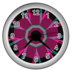 Striped Hole Wall Clock (silver)