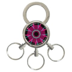 Striped Hole 3-ring Key Chain