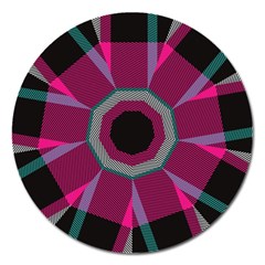 Striped Hole Magnet 5  (round) by LalyLauraFLM