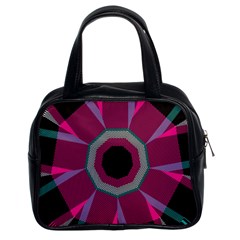 Striped Hole Classic Handbag (two Sides)