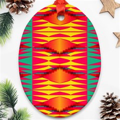 Colorful Tribal Texture Ornament (oval)