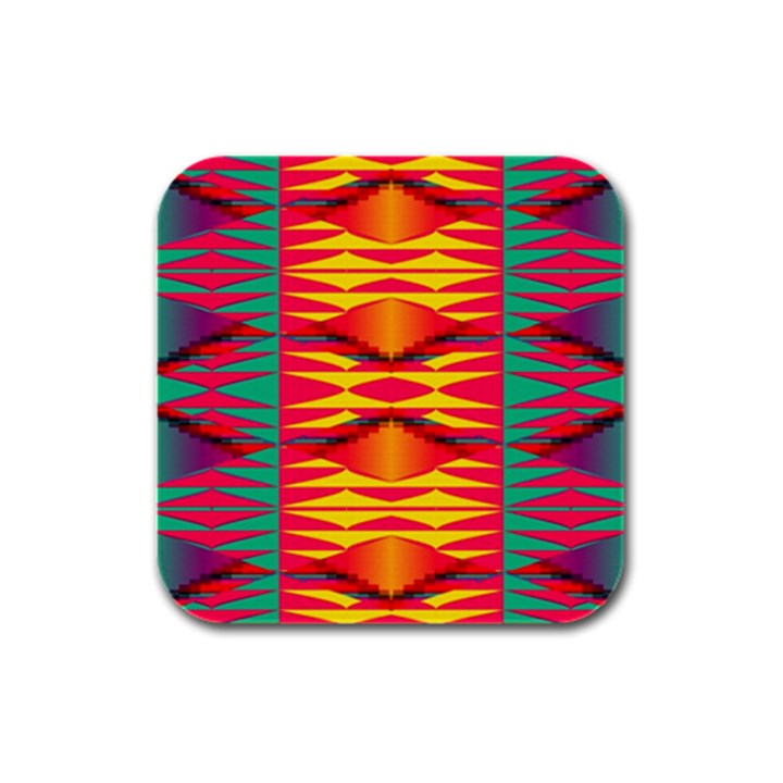 Colorful tribal texture Rubber Square Coaster (4 pack)