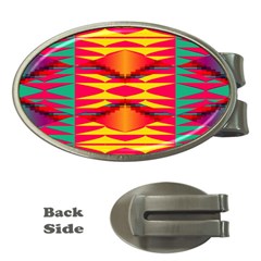 Colorful Tribal Texture Money Clip (oval)