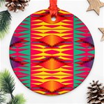 Colorful tribal texture Round Ornament (Two Sides) Front