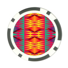 Colorful Tribal Texture Poker Chip Card Guard by LalyLauraFLM