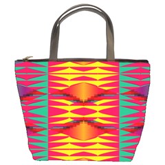 Colorful Tribal Texture Bucket Bag by LalyLauraFLM