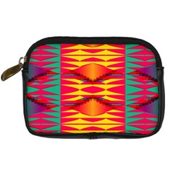 Colorful Tribal Texture Digital Camera Leather Case by LalyLauraFLM