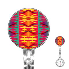 Colorful Tribal Texture Stainless Steel Nurses Watch