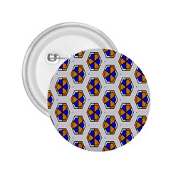 Orange Blue Honeycomb Pattern 2 25  Button