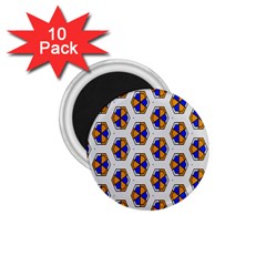 Orange Blue Honeycomb Pattern 1 75  Magnet (10 Pack) 