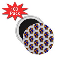 Orange Blue Honeycomb Pattern 1 75  Magnet (100 Pack) 