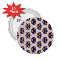 Orange Blue Honeycomb Pattern 2 25  Button (10 Pack)