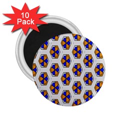 Orange Blue Honeycomb Pattern 2 25  Magnet (10 Pack)