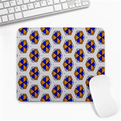 Orange Blue Honeycomb Pattern Large Mousepad