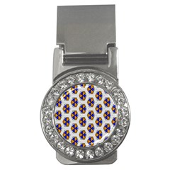 Orange Blue Honeycomb Pattern Money Clip (cz)