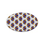 Orange blue honeycomb pattern Sticker (Oval) Front