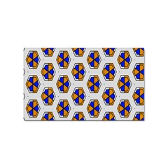 Orange Blue Honeycomb Pattern Sticker (rectangular) by LalyLauraFLM