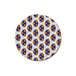 Orange blue honeycomb pattern Magnet 3  (Round) Front