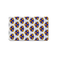 Orange Blue Honeycomb Pattern Magnet (name Card) by LalyLauraFLM