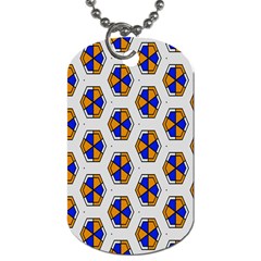 Orange Blue Honeycomb Pattern Dog Tag (one Side)