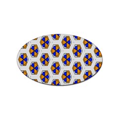 Orange Blue Honeycomb Pattern Sticker Oval (100 Pack) by LalyLauraFLM