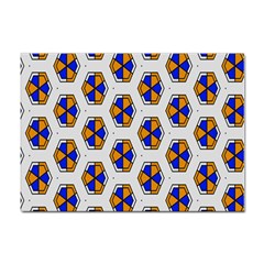 Orange Blue Honeycomb Pattern Sticker A4 (100 Pack)